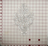 Applique - Silver Corded Lace White Dyeable! 11-inch